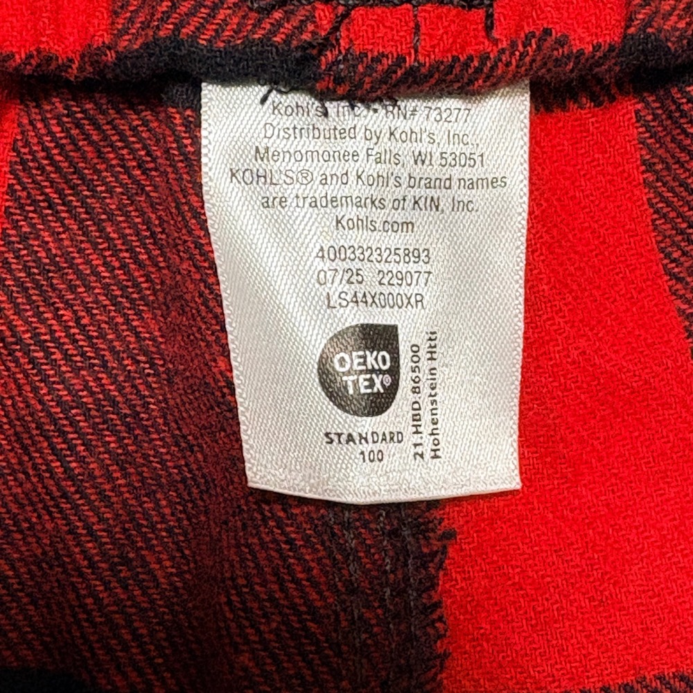 Sonoma Pajama Pants Mens 2XB Red Black Buffalo Plaid Essential Flannel Lounge - Picture 4 of 5